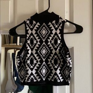 Turtle neck sweater crop top